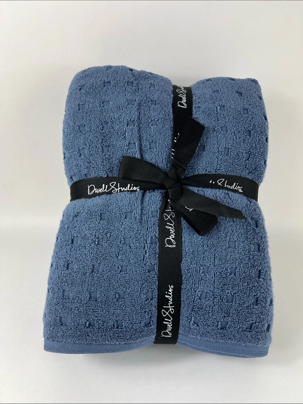 Dwell Studio Bath Towel Set Blue Zero Twist Soft 100% Cotton 6 Piece Set NEW - Picture 6 of 6